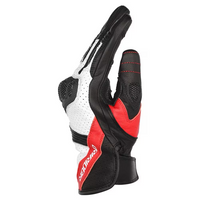 Dririder Covert Leather Summer Touring Gloves-Black/White/Red-L #4007826