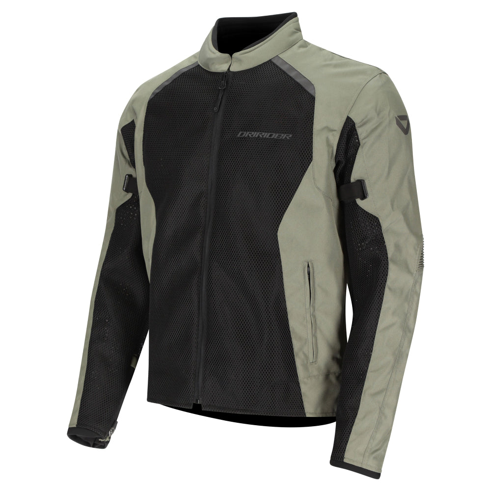 Dririder Aeromesh Motorcycle Summer Mesh Riding Jacket-Black/Olive-XS #2127425