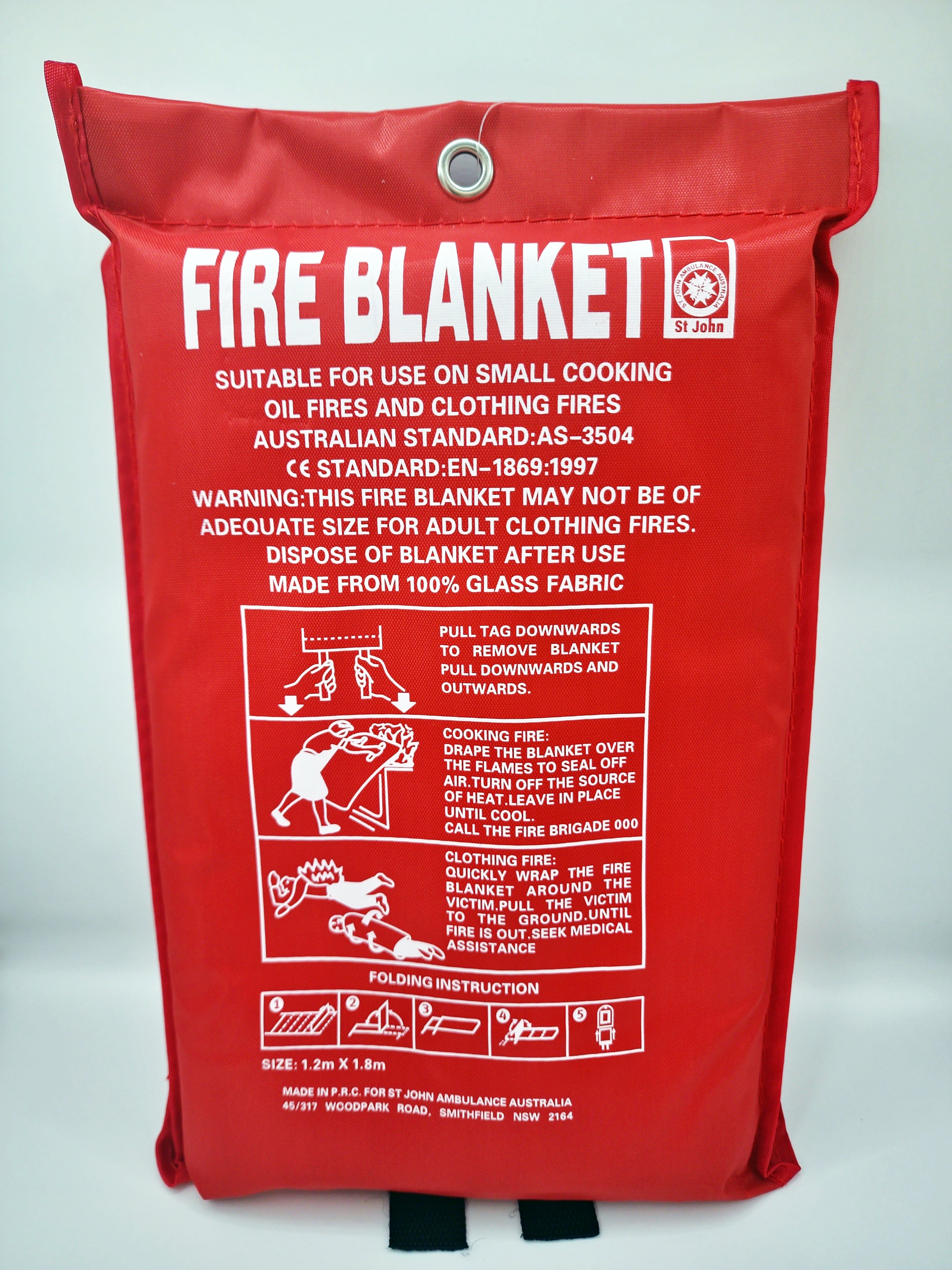 ST JOHN Fire Blanket 1.2m x 1.8m Emergency Safety Protection #308500
