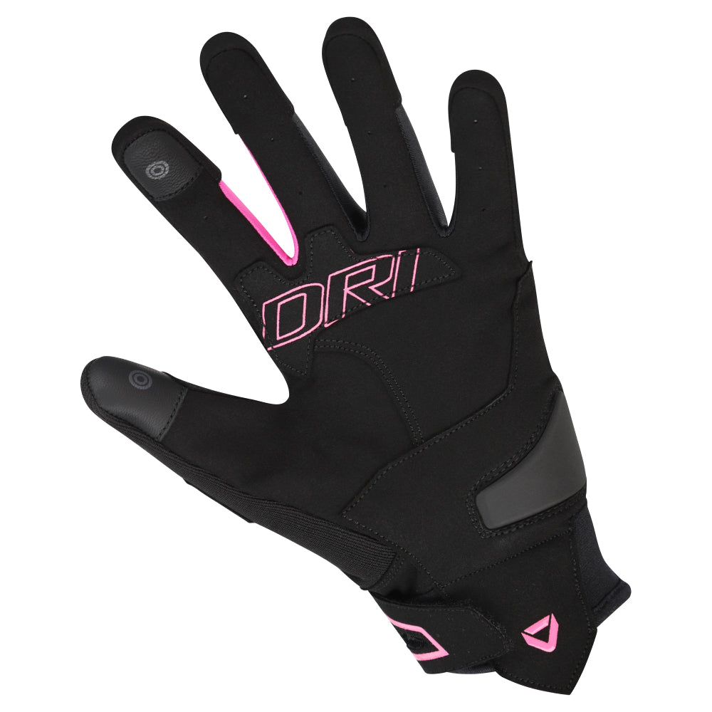 Dririder Flex Ladies Textile Full Finger Gloves-Black/Pink-XL #4008795