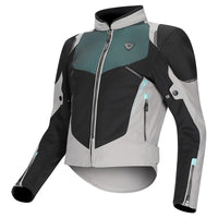 Dririder Air-Ride Pro Summer Jacket-Lt Grey/Black/Teal-LDS 10 #2128647