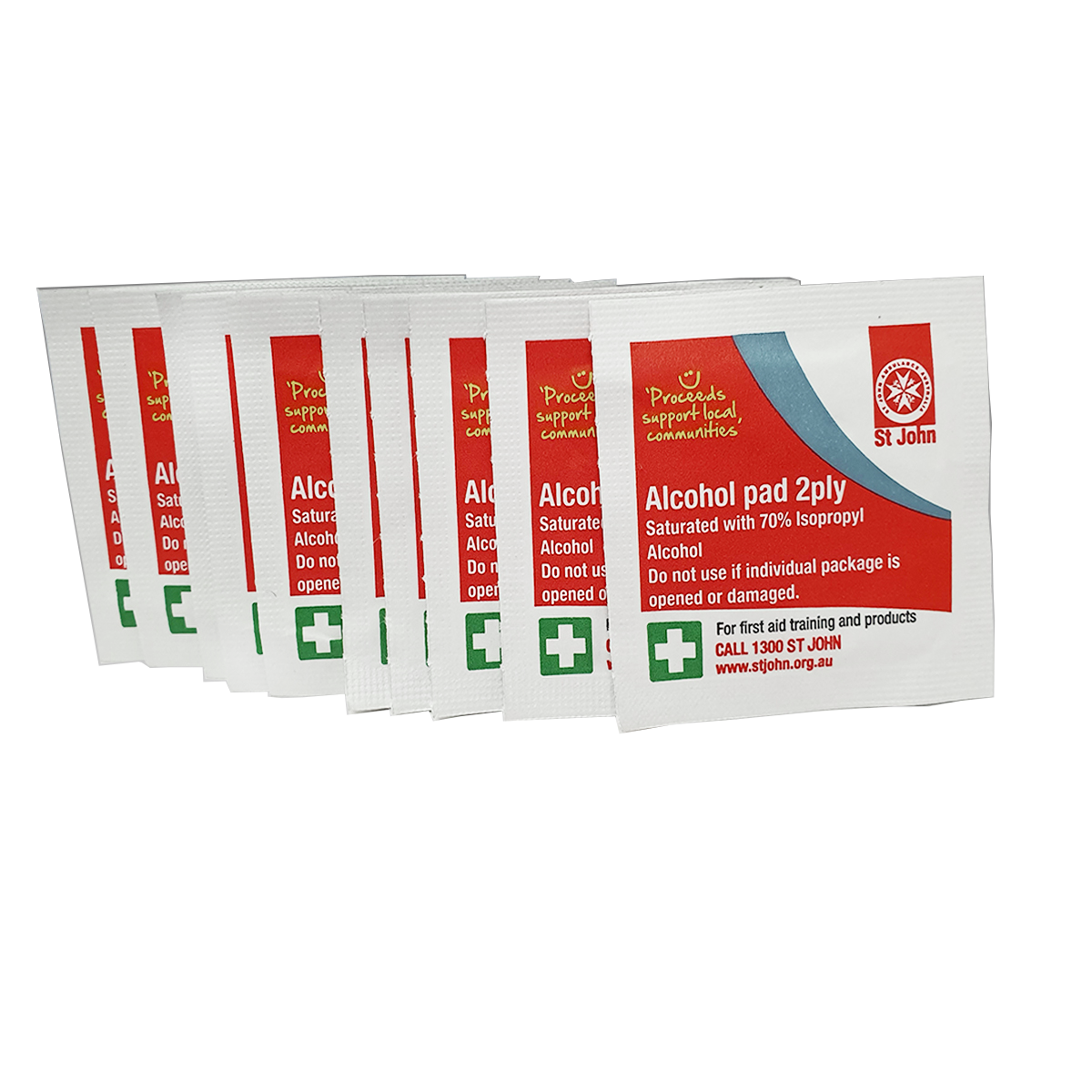 ST JOHN Alcohol Swabs 10 Pack Medical First Aid Cleaning Wipes #8882291