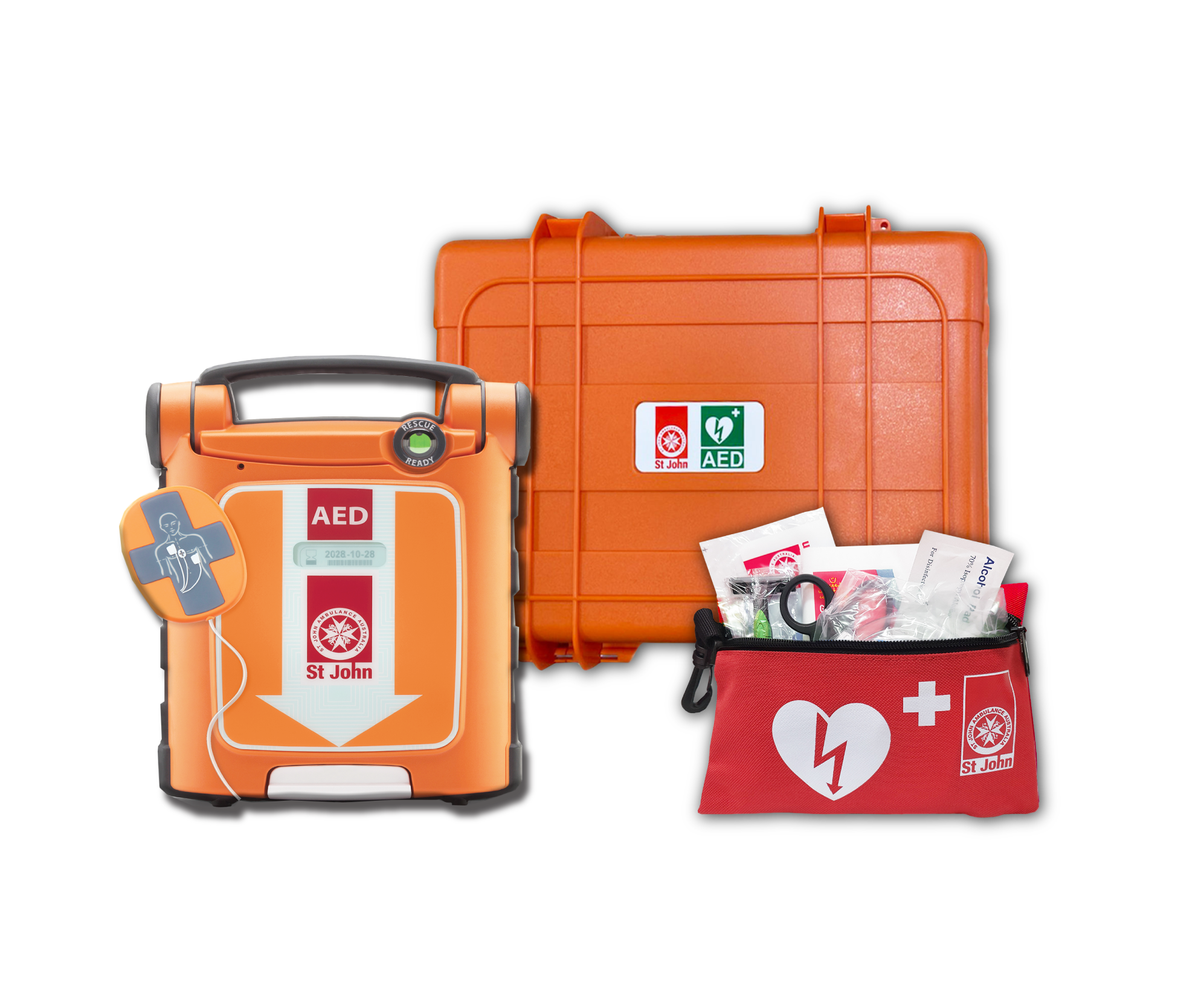 ST JOHN G5 FA CPR Defibrillator Hardcase AED Bundle #888G5CPRHC