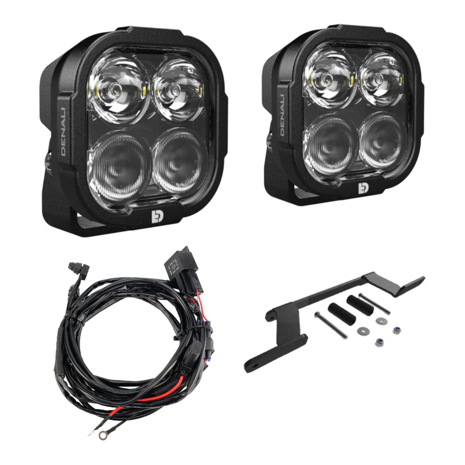 Denali DL4 Bundle For BMW R1200GS Triple Black 2016-2017 DEDNL07KIT017#