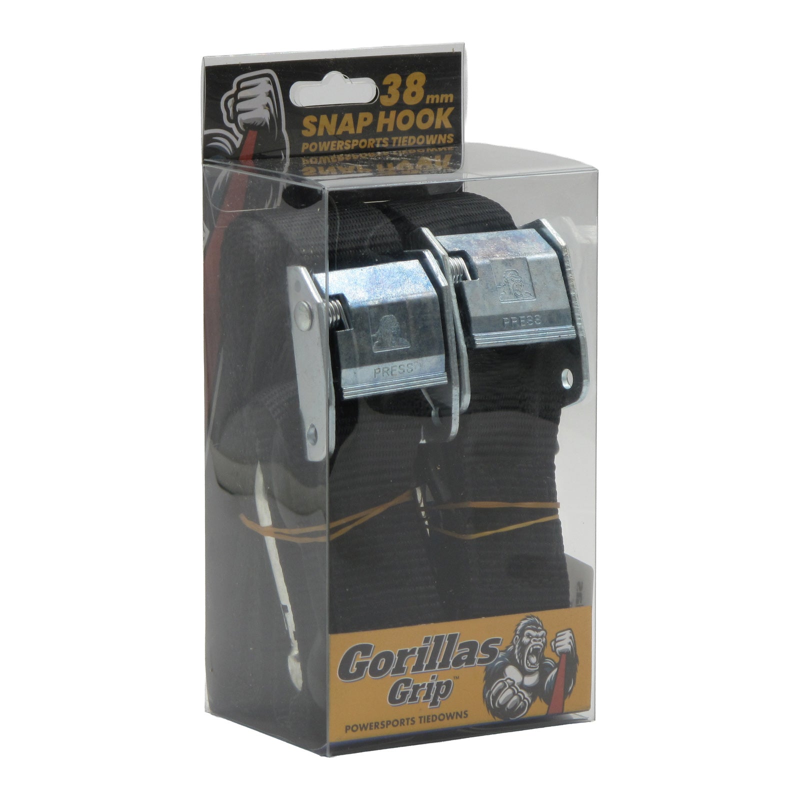 Gorillas Grip Tie Down 38mm S-Hook - Black / Black Loop GGTD4BB#