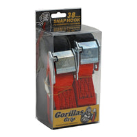 Gorillas Grip Tie Down 38mm S-Hook - Black / Red Loop GGTD4BR#