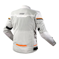 LS2 Riva Men's Jacket - Light Grey / Hi-Vis Orange (4XL) LS2A64100S01084XL#