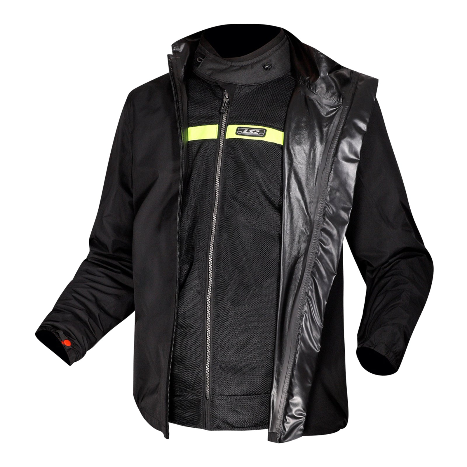 LS2 Riva Men's Jacket - Black / Dark Grey / Red (XL) LS2A64100S0112XL#