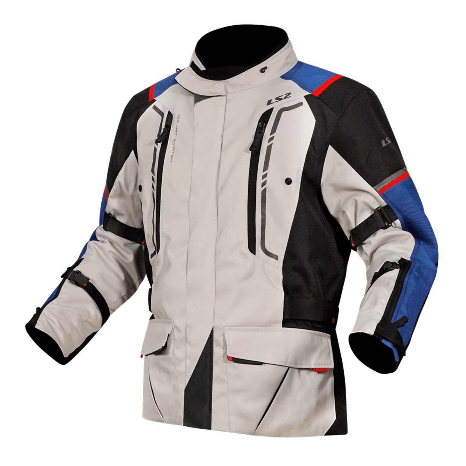 LS2 Narvik Men's Jacket - Blue / Black / Grey / Red (S) LS2A64250W0132SM#