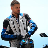 LS2 Narvik Men's Jacket - Blue / Black / Grey / Red (XL) LS2A64250W0132XL#