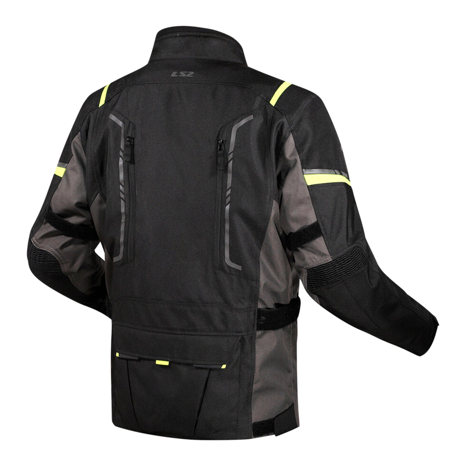 LS2 Narvik Men's Jacket - Grey/Black / Hi-Vis Yellow (2XL) LS2A64250W0154XXL#