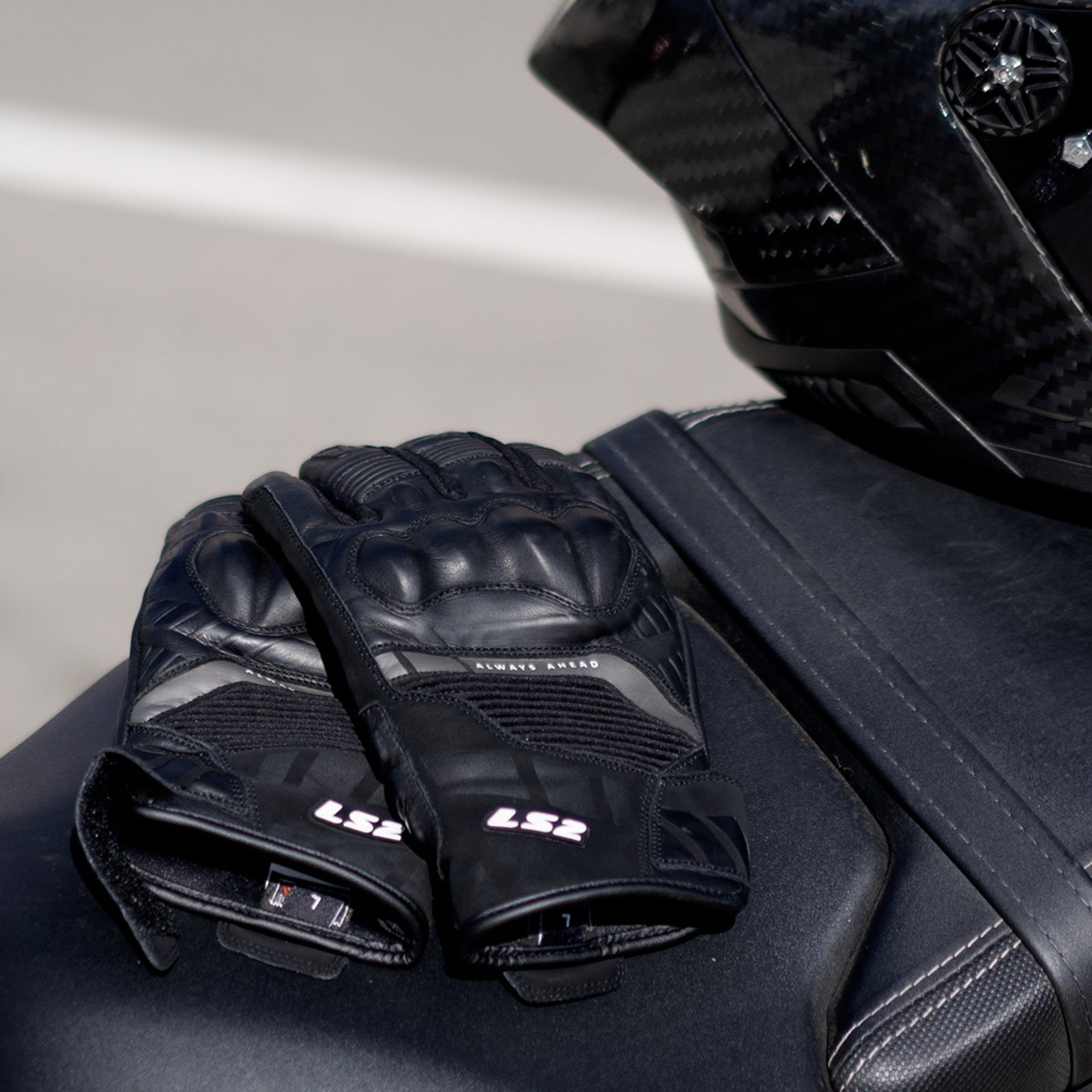 LS2 Octane Men's Waterproof Leather Gloves - Black (2XL) LS2A70070W0112XXL#