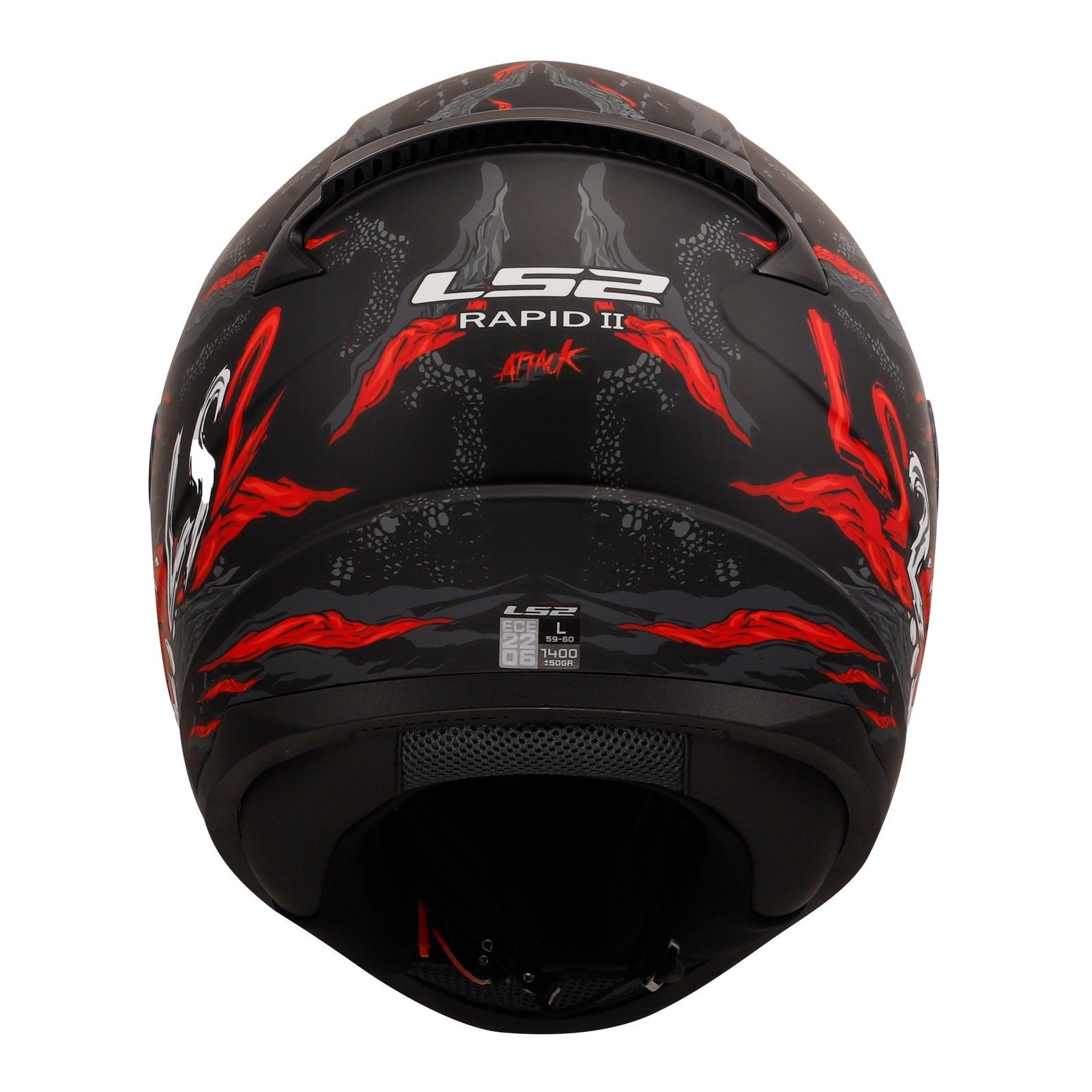 LS2 FF353 Rapid II (L) Kaiju - Matte Black / Red / White 06 LS2FF3532KAIJUL#