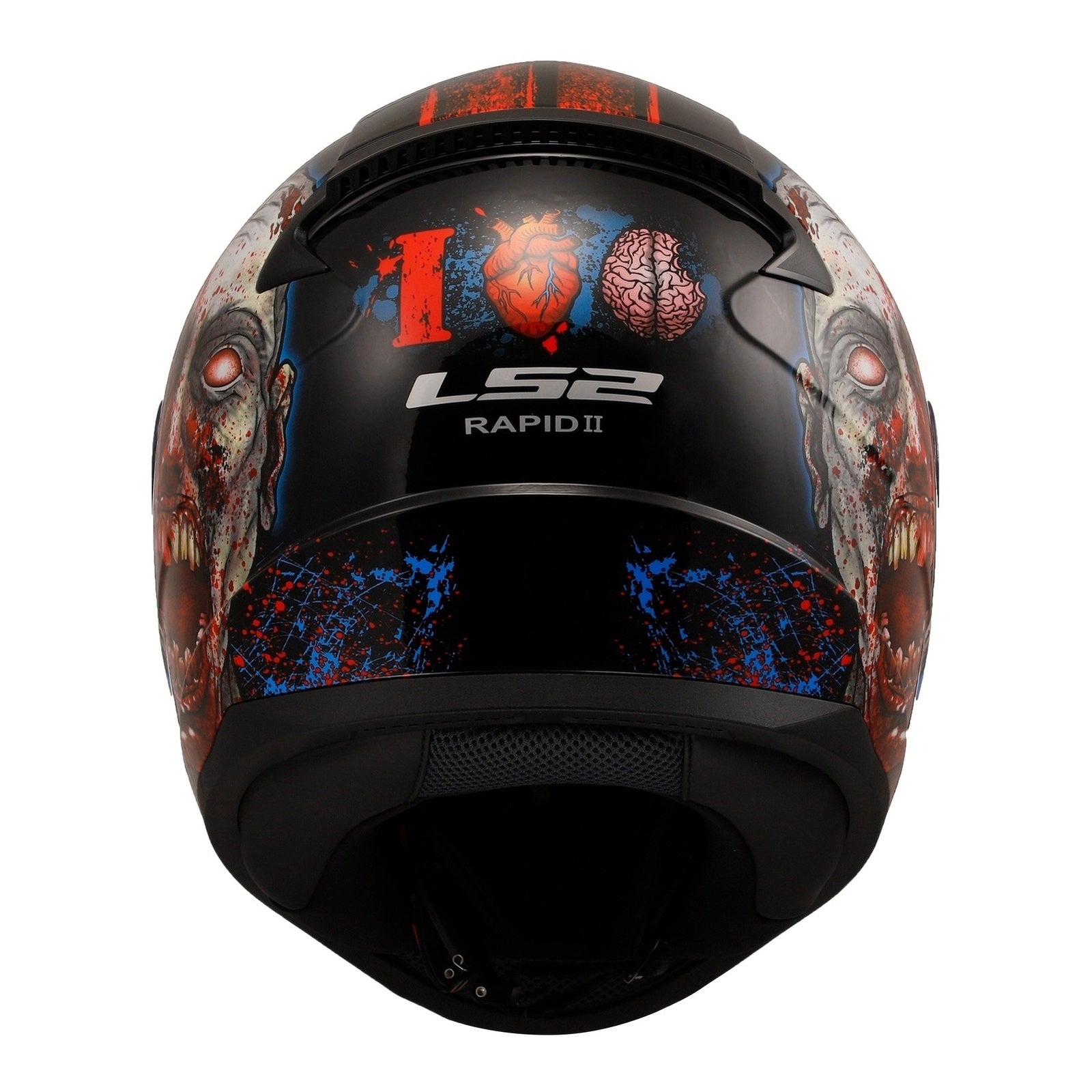 LS2 FF353 Rapid II (M) Zombie - Gloss Black / Red / White 06 LS2FF3532ZOMM#