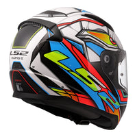 LS2 FF353 Rapid II Xdron Helmet - White / Hi-Vis Orange / Blue (L) LS2FF353XDRONL#