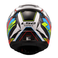 LS2 FF353 Rapid II Xdron Helmet - White / Hi-Vis Orange / Blue (XL) LS2FF353XDRONXL#