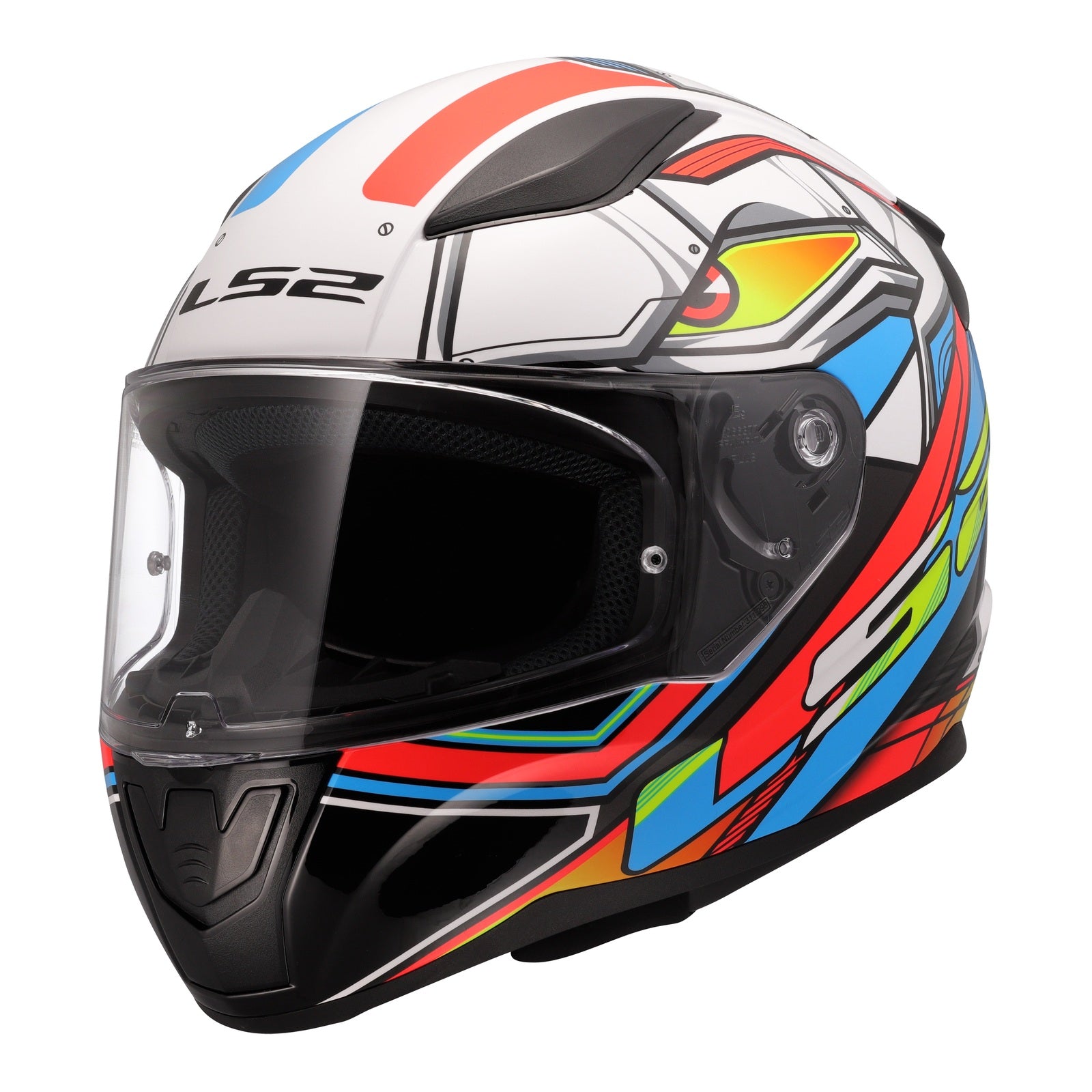 LS2 FF353 Rapid II Xdron Helmet - White / Hi-Vis Orange / Blue (XS) LS2FF353XDRONXS#