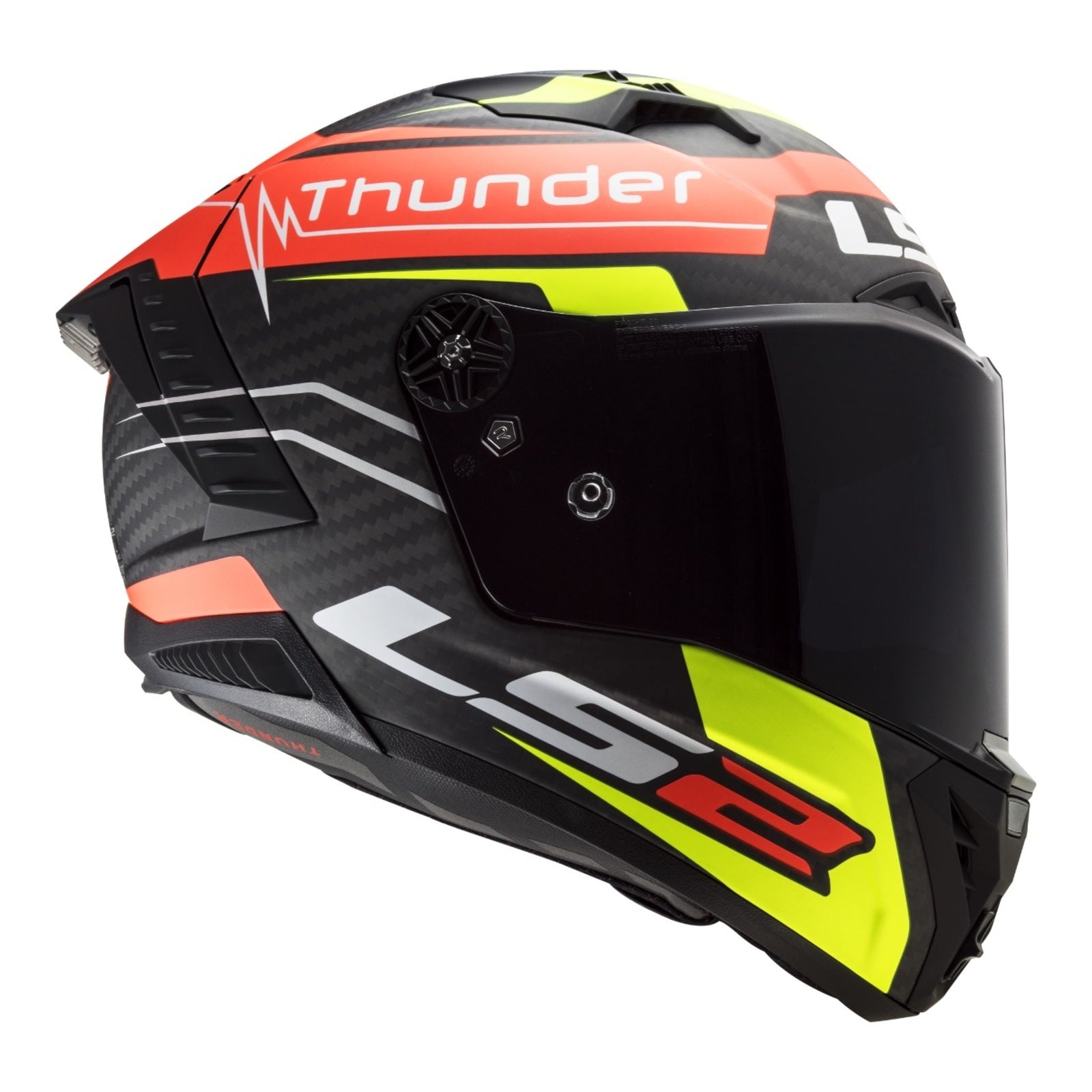 LS2 FF805C Thunder Carbon (XS) Attack - Matte Red / Hi-Vis Yellow 06 LS2FF805ATTREDXS#