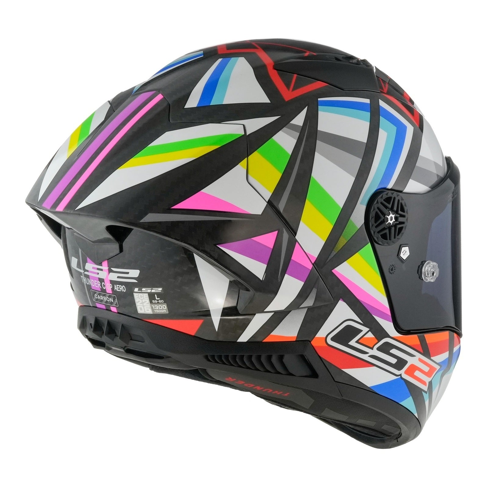 LS2 FF805 Thunder Carbon GP Aero Flash Helmet (L) - Black LS2FF805FBL#