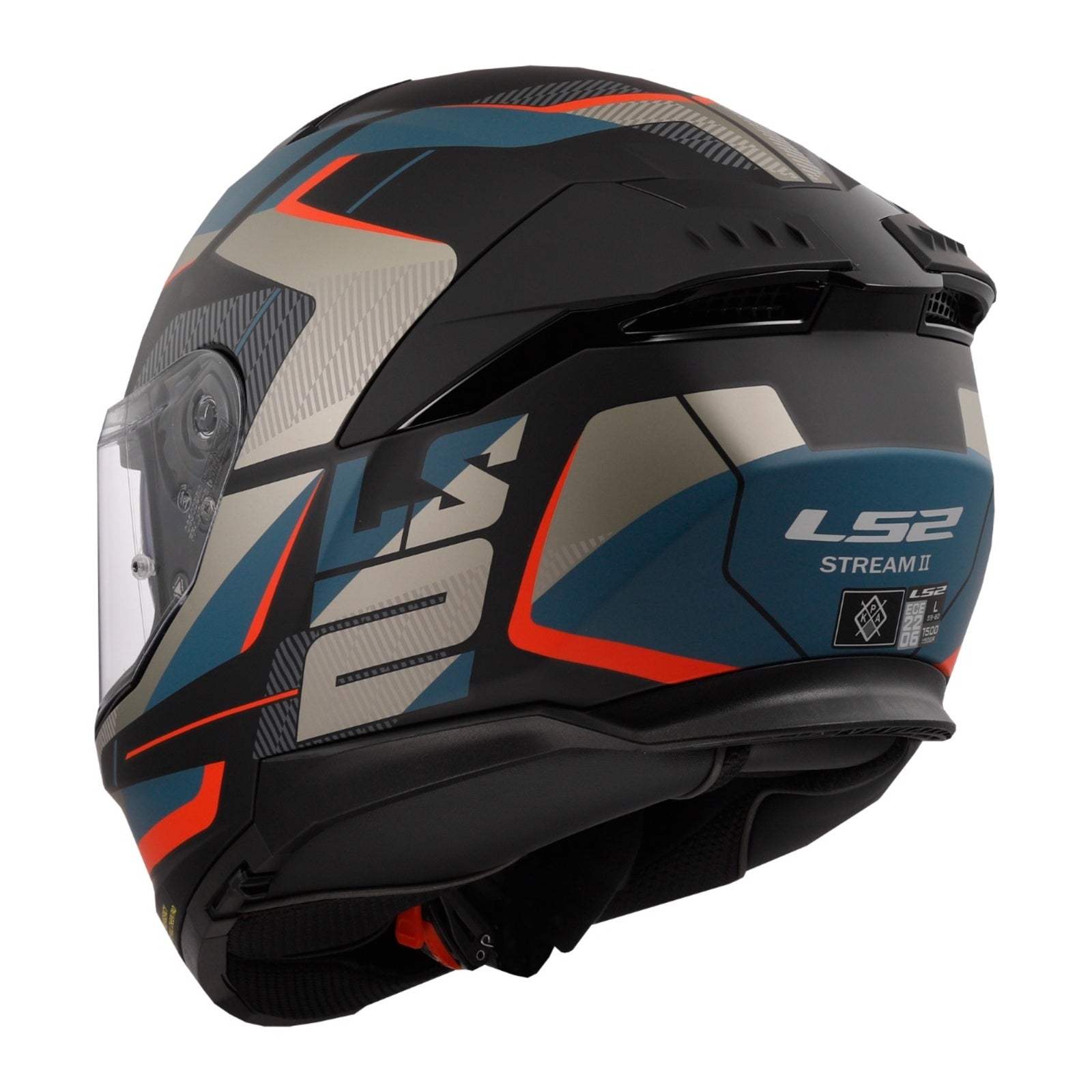 LS2 FF808 Stream II Road Helmet - Matte Black / Blue (L) 06 LS2FF8082ROADL#