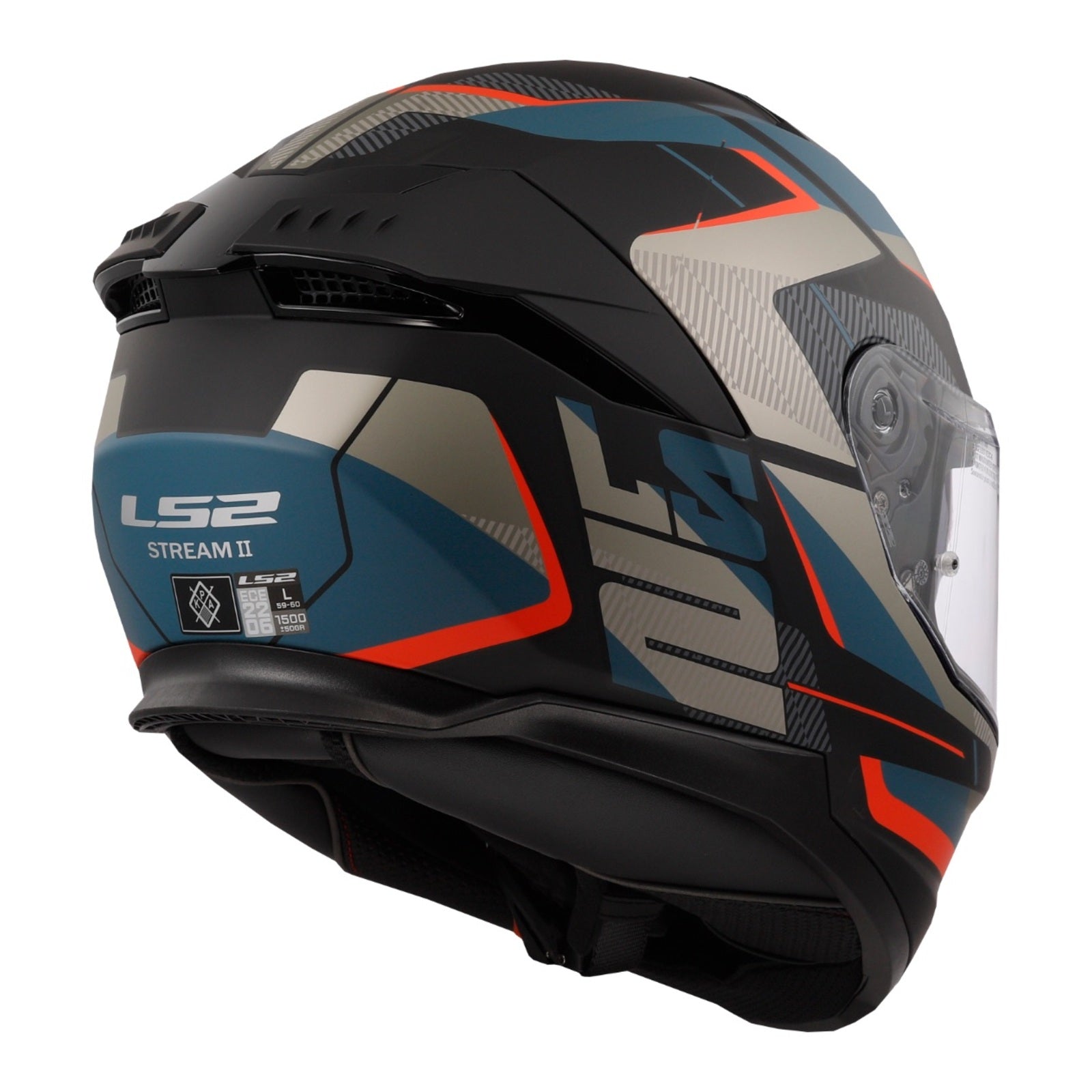 LS2 FF808 Stream II Road Helmet - Matte Black / Blue (M) 06 LS2FF8082ROADM#