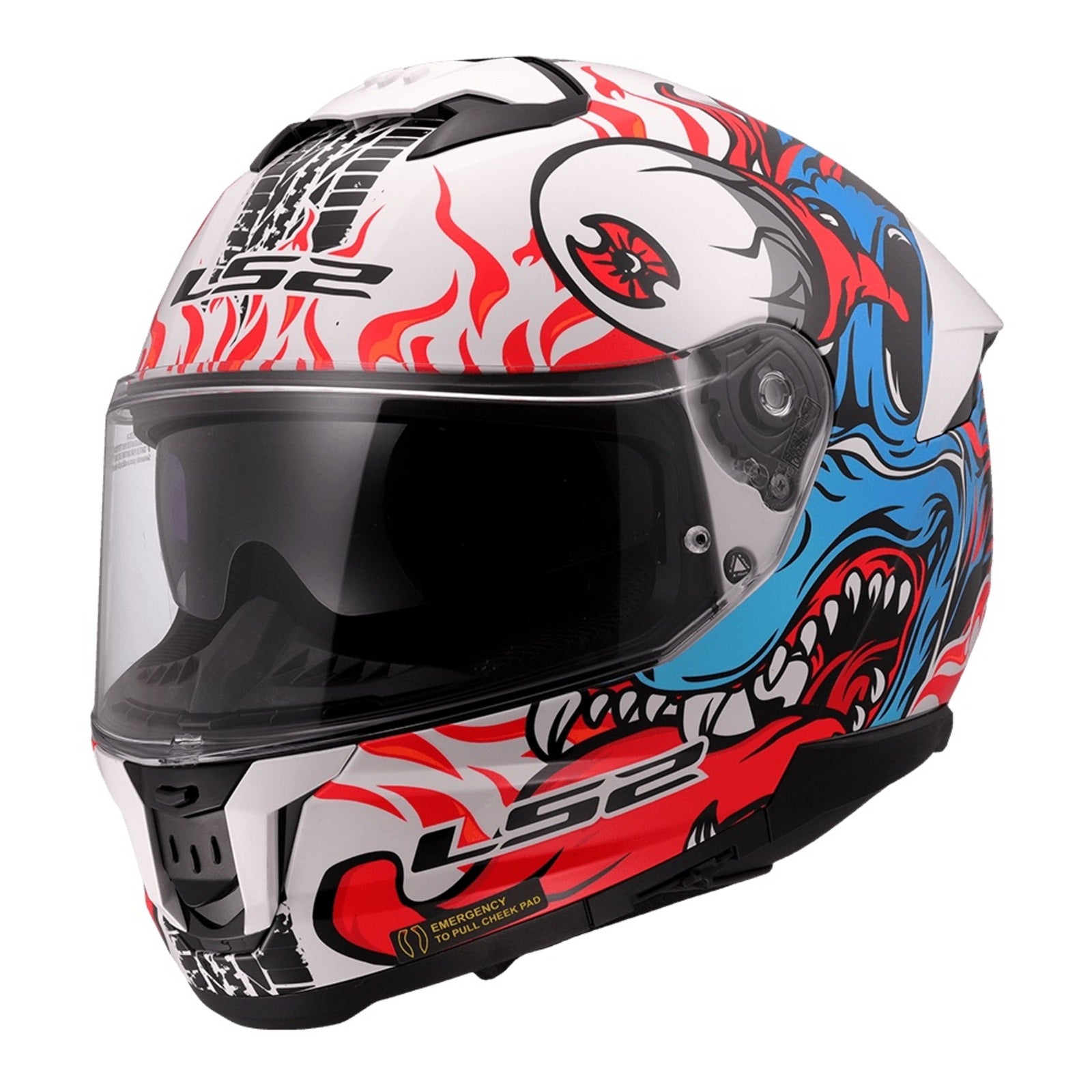 LS2 FF808 Stream II Inferno Helmet - White / Blue / Red (L) LS2FF808INFERNOL#