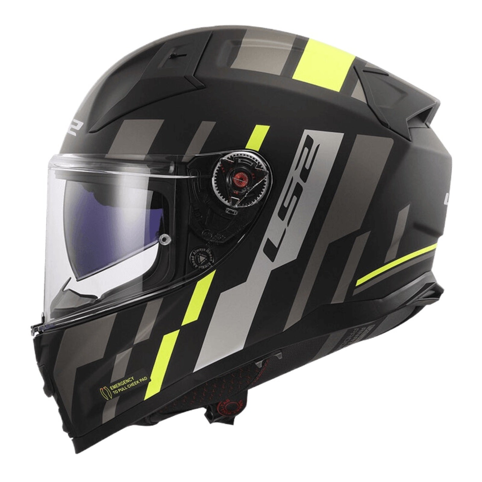 LS2 FF811 Vector II Tron Helmet - Matte Black / Hi-Vis Yellow (S) LS2FF811TBHVYS#
