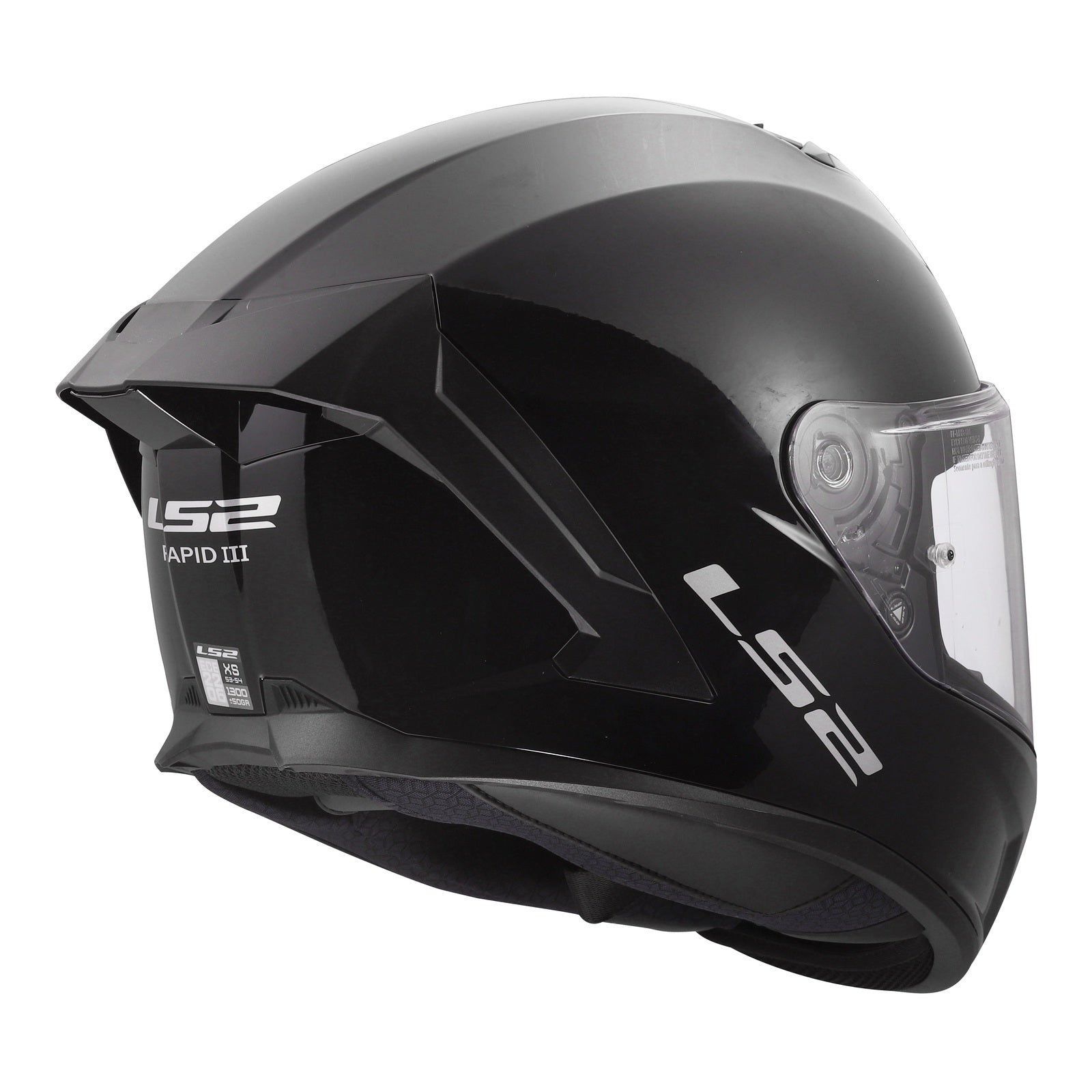 LS2 FF820 Rapid III Solid Helmet – Gloss Black (M) LS2FF820GBM#