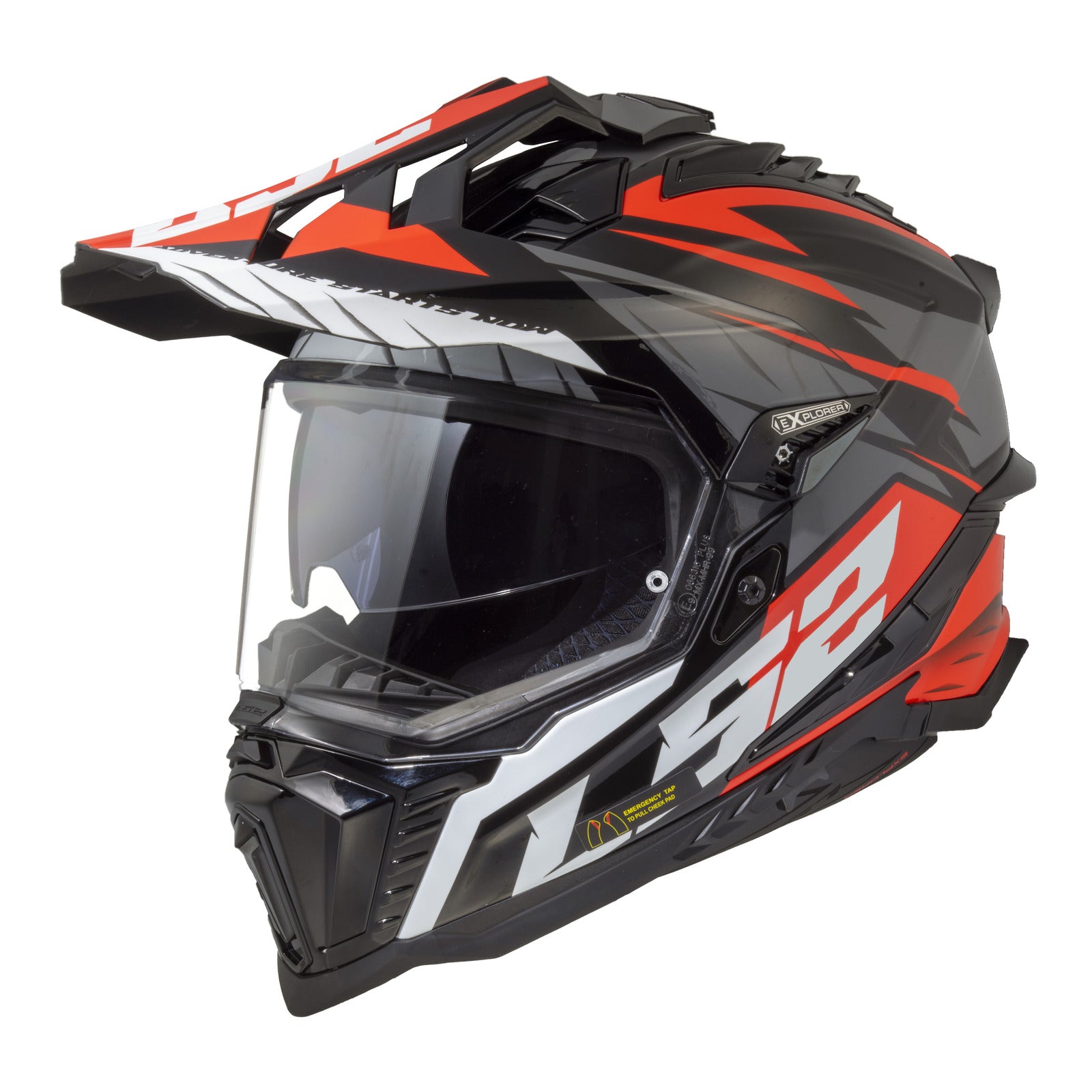 LS2 MX701 Explorer (XS) Spire - Black / Titanium / Red 06 LS2MX701SBTRXS#
