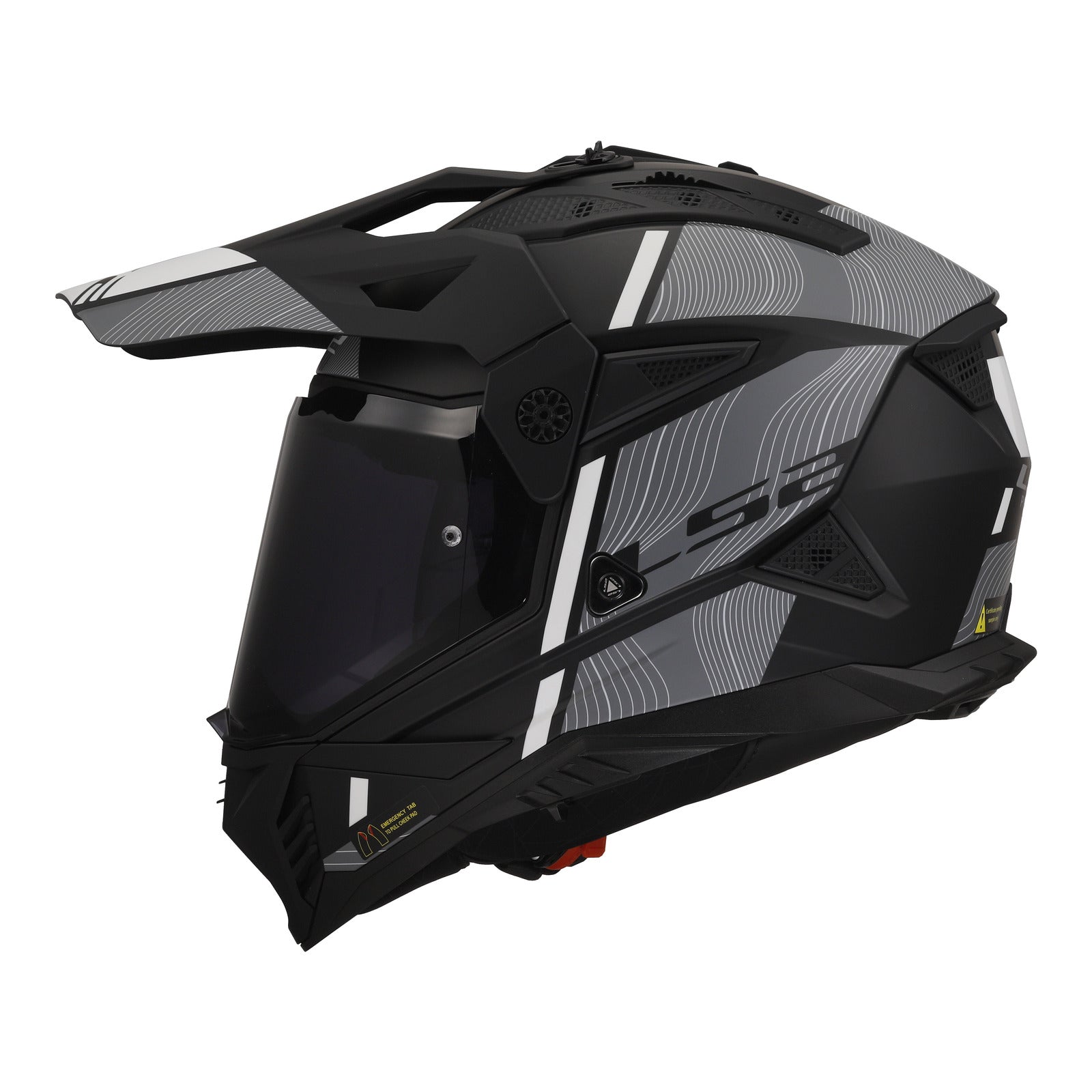 LS2 MX702 Pioneer II (3XL) Hill - Matte Black / White 06 LS2MX702HMBW3XL#