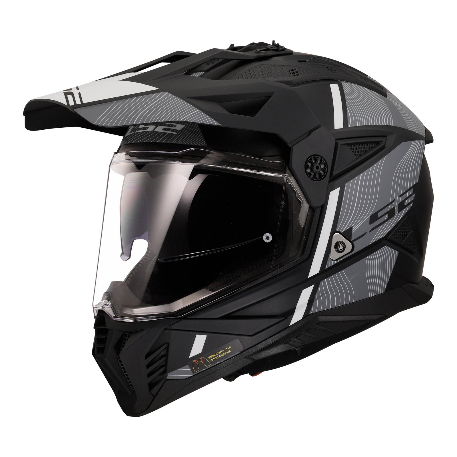 LS2 MX702 Pioneer II (S) Hill - Matte Black / White 06 LS2MX702HMBWS#