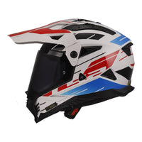 LS2 MX702 Pioneer II (2XL) Namib - White / Red / Blue 06 LS2MX702NWBR2XL#
