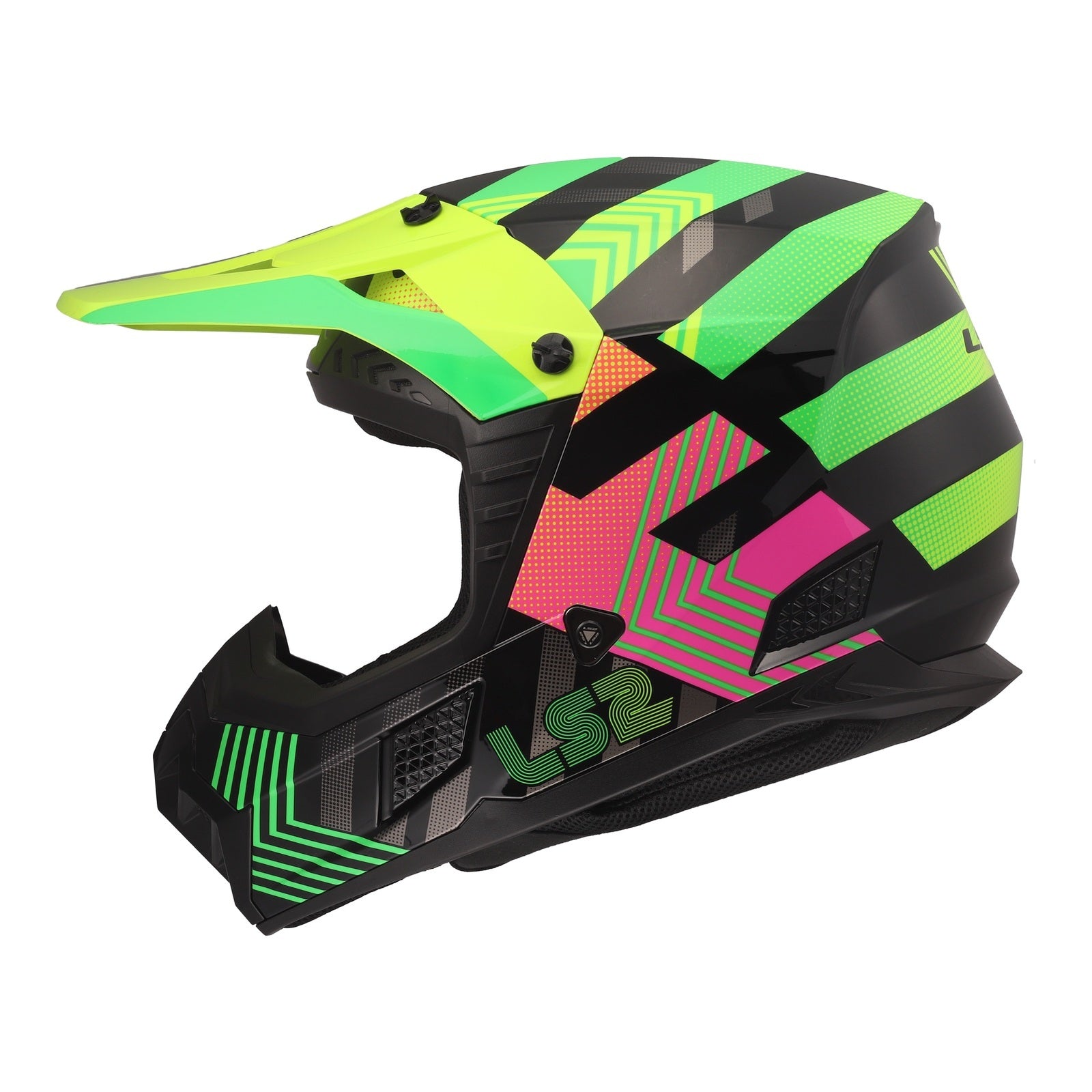LS2 MX706J COZ Junior Helmet - Chromatic Black / Hi-Vis Pink (L) LS2MX706JCBHVYPYL#