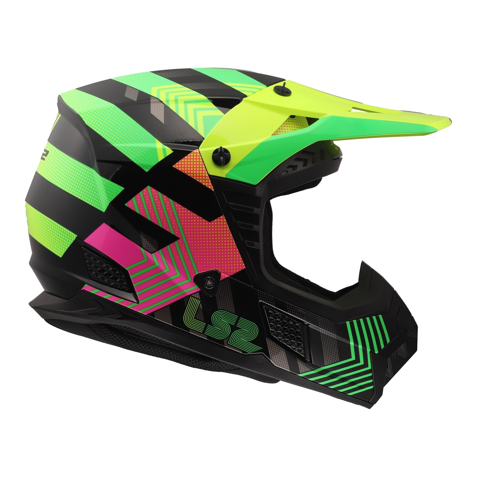 LS2 MX706J COZ Junior Helmet - Chromatic Black / Hi-Vis Pink (L) LS2MX706JCBHVYPYL#