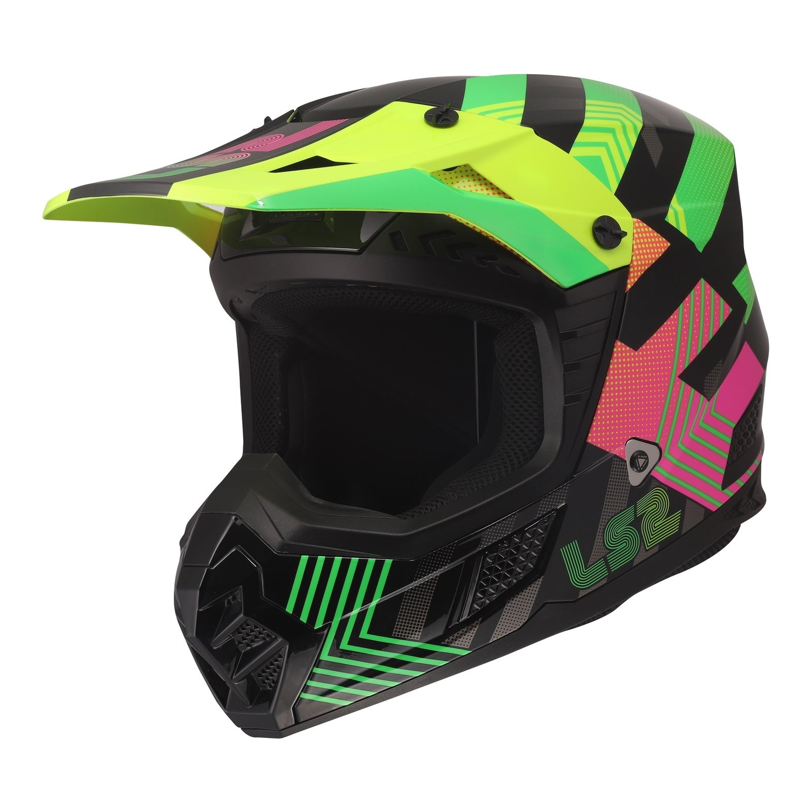 LS2 MX706J COZ Junior Helmet - Chromatic Black / Hi-Vis Pink (M) LS2MX706JCBHVYPYM#