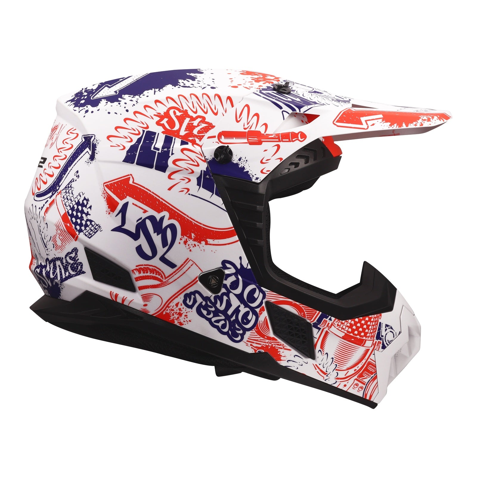 LS2 MX706J COZ Fantasy Junior Helmet - Matte White / Red / Blue 06 (M) LS2MX706JFWRBYM#