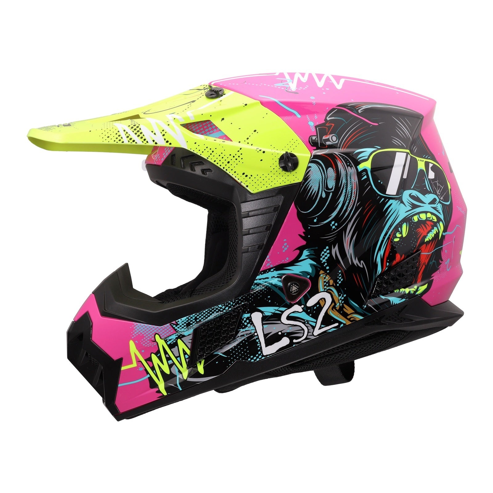 LS2 MX706J COZ Gorilla Junior Helmet - Gloss Purple (S) LS2MX706JGBPYS#