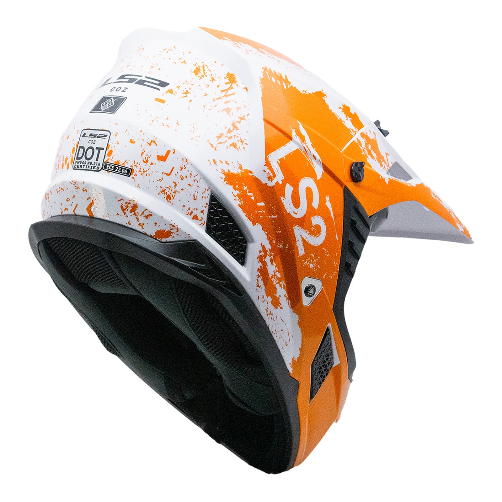 LS2 MX706J COZ Hyde Junior Helmet - Orange/White (YL) LS2MX706JHORGWHYL#