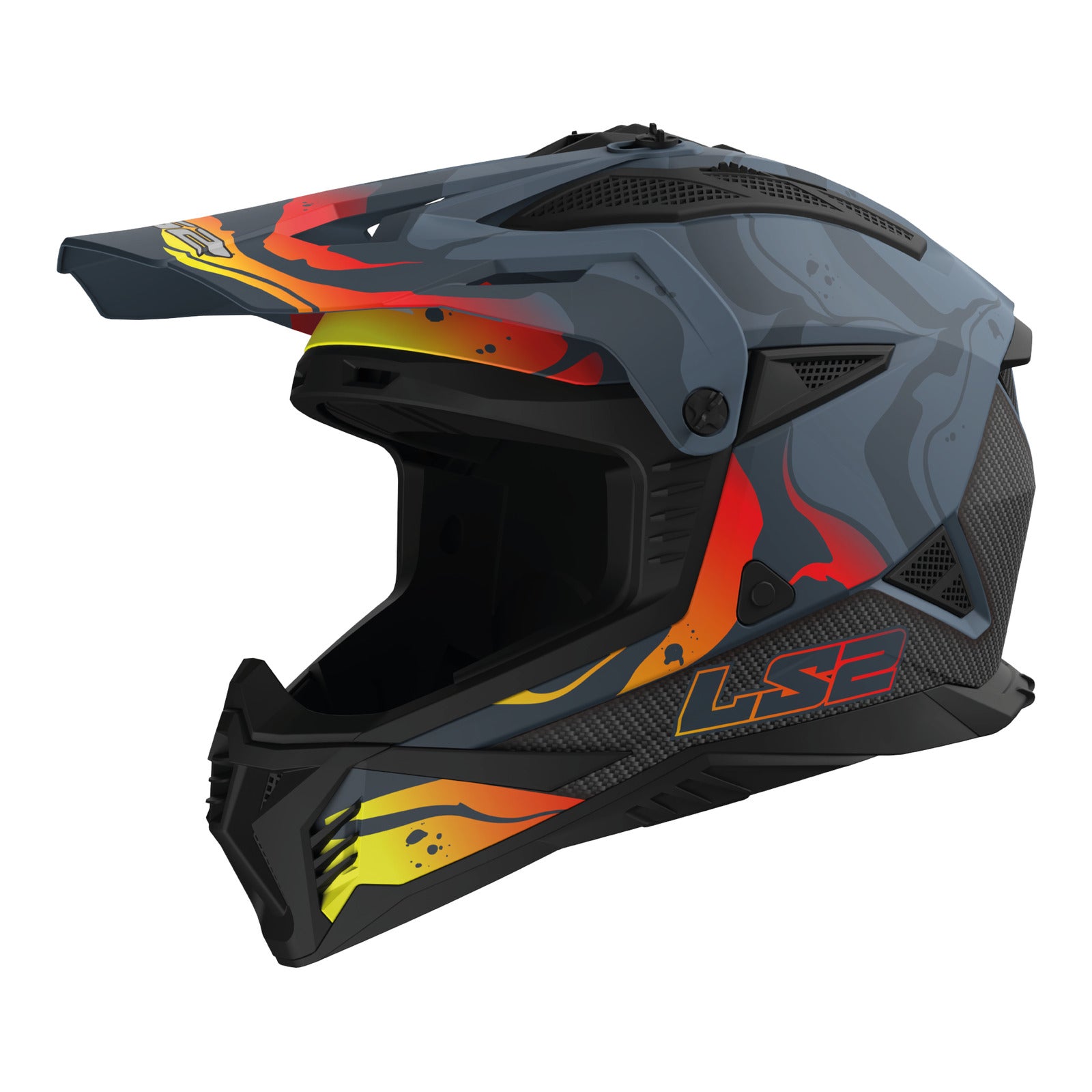 LS2 MX708 Fast II (2XL) Wash - Dark Grey / Red 06 LS2MX708WSHDGR2XL#
