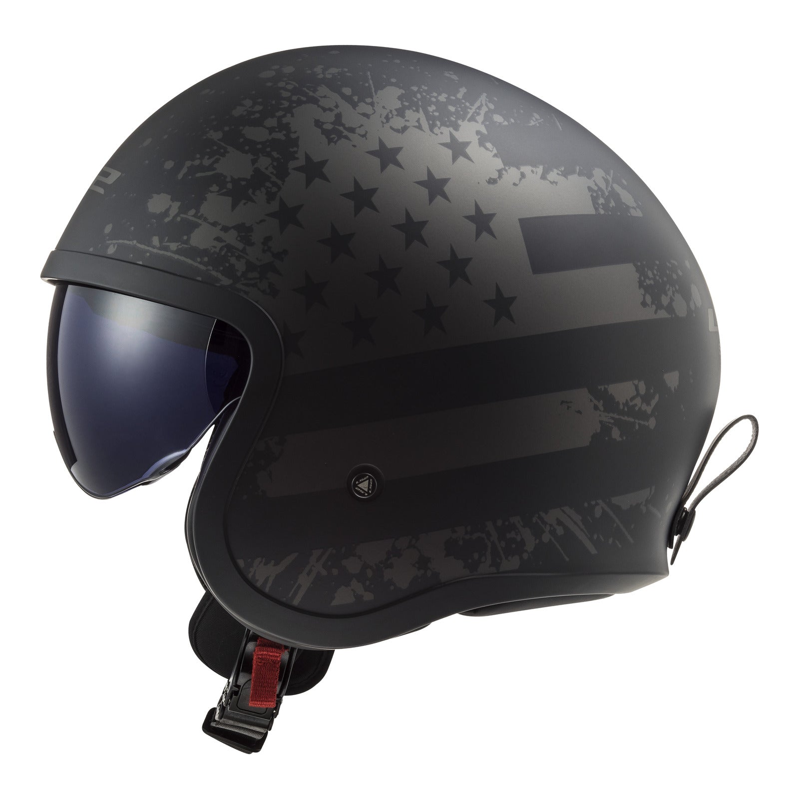 LS2 OF599 Spitfire II (S) - Matte Black Flag Helmet 06 LS2OF5992MBFLAGS#
