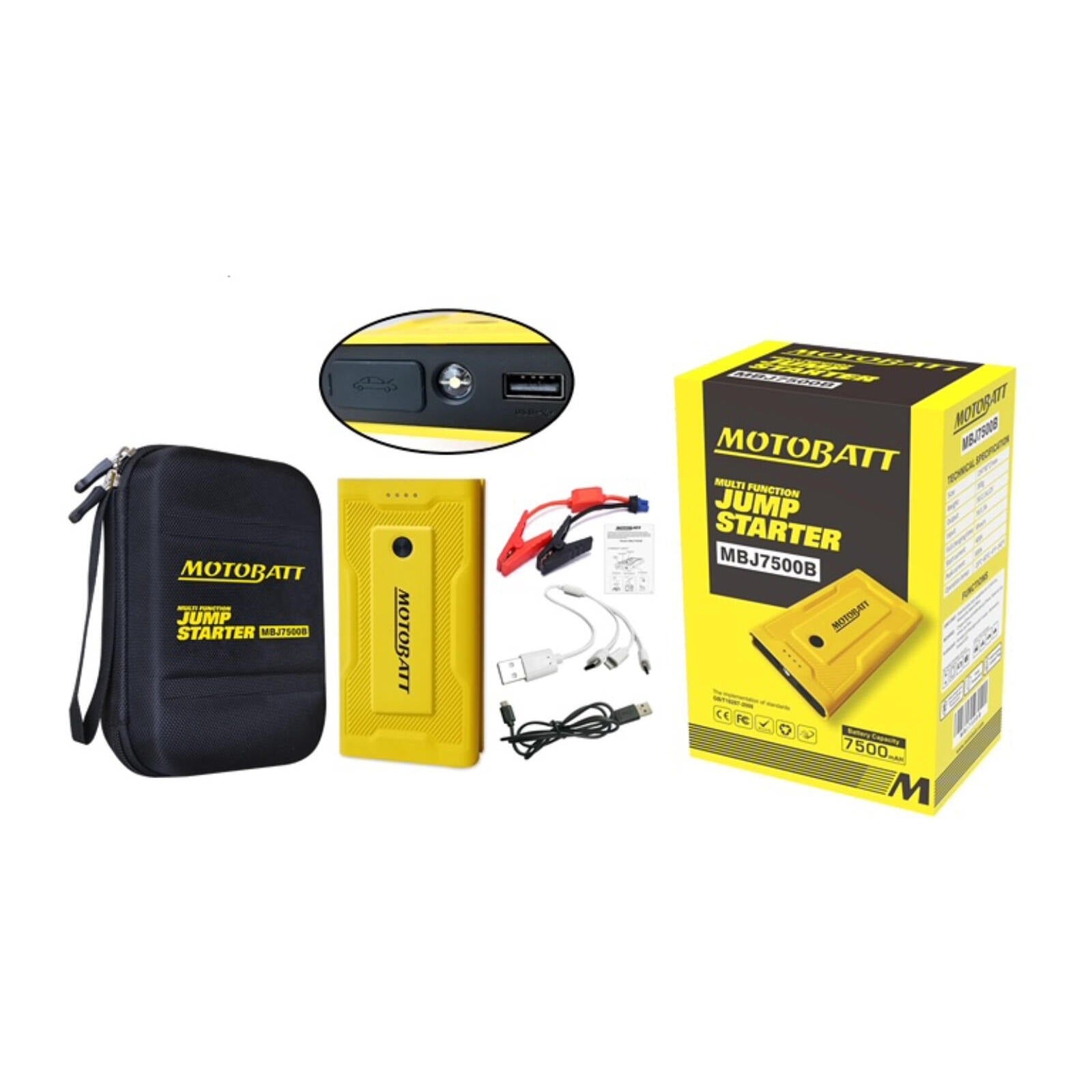 MOTOBATT Lithium Jump Starter 7500mAh & Phone Charger #MBZLJS7500B