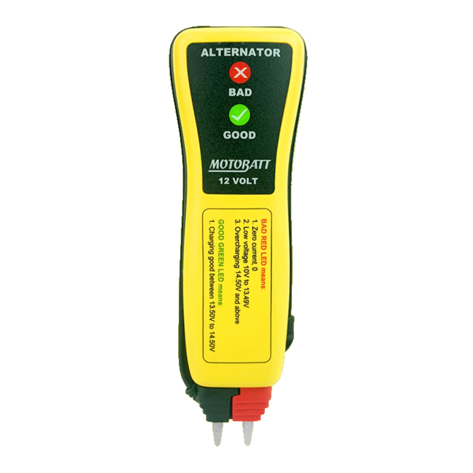 Motobatt Tester 12V Voltmeter Pocket MBZTVM#