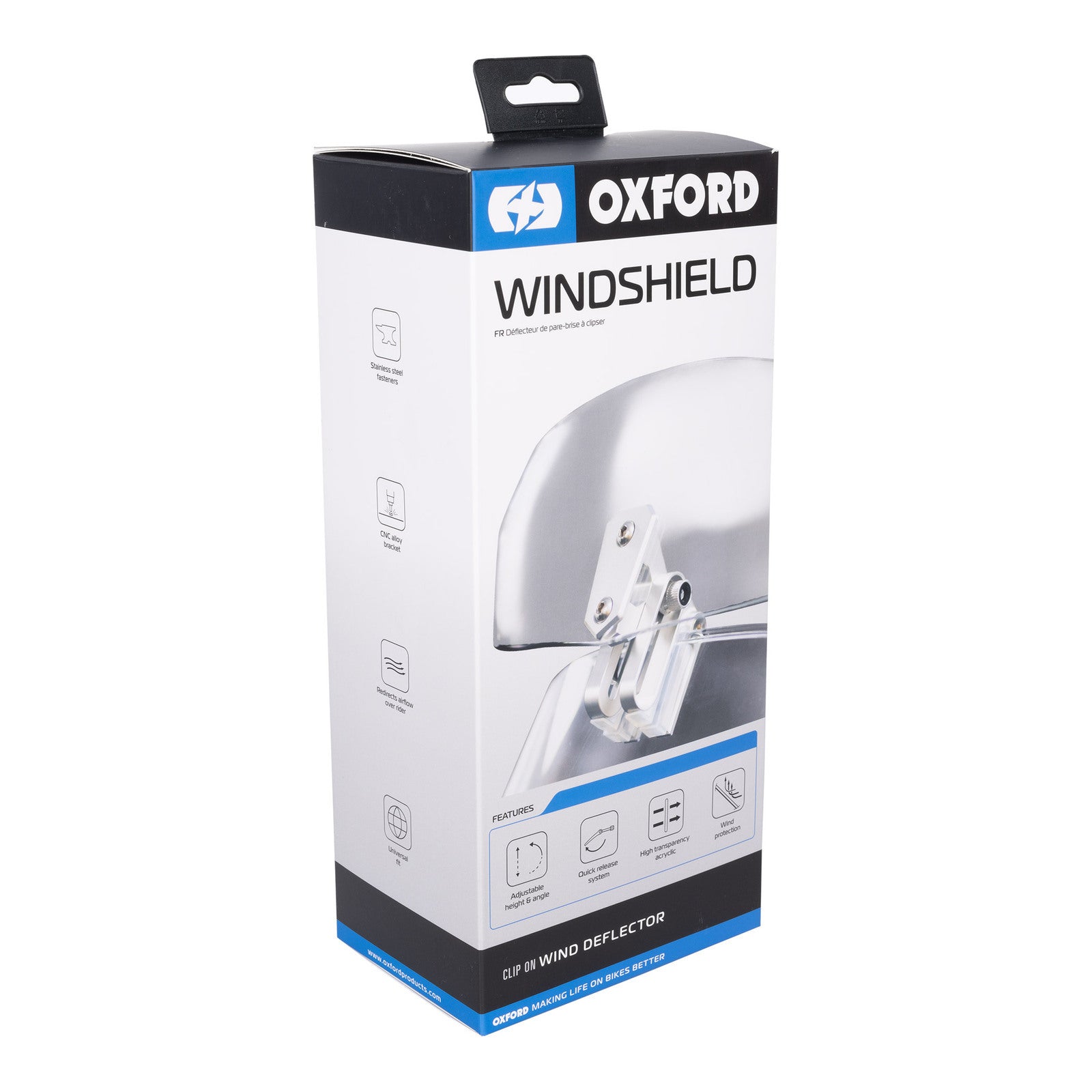Oxford Wind Deflector- Clear 260 X 125mm OXOX846#