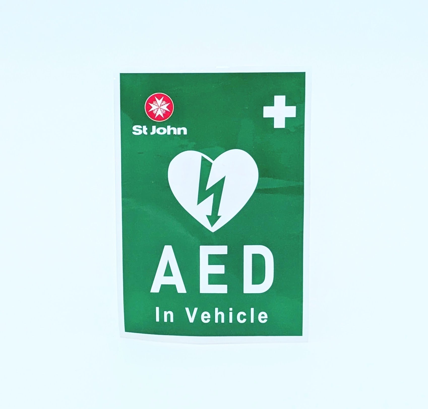 ST JOHN AED in Vehicle Decal Emergency Defibrillator Warning STicker Sign#434873