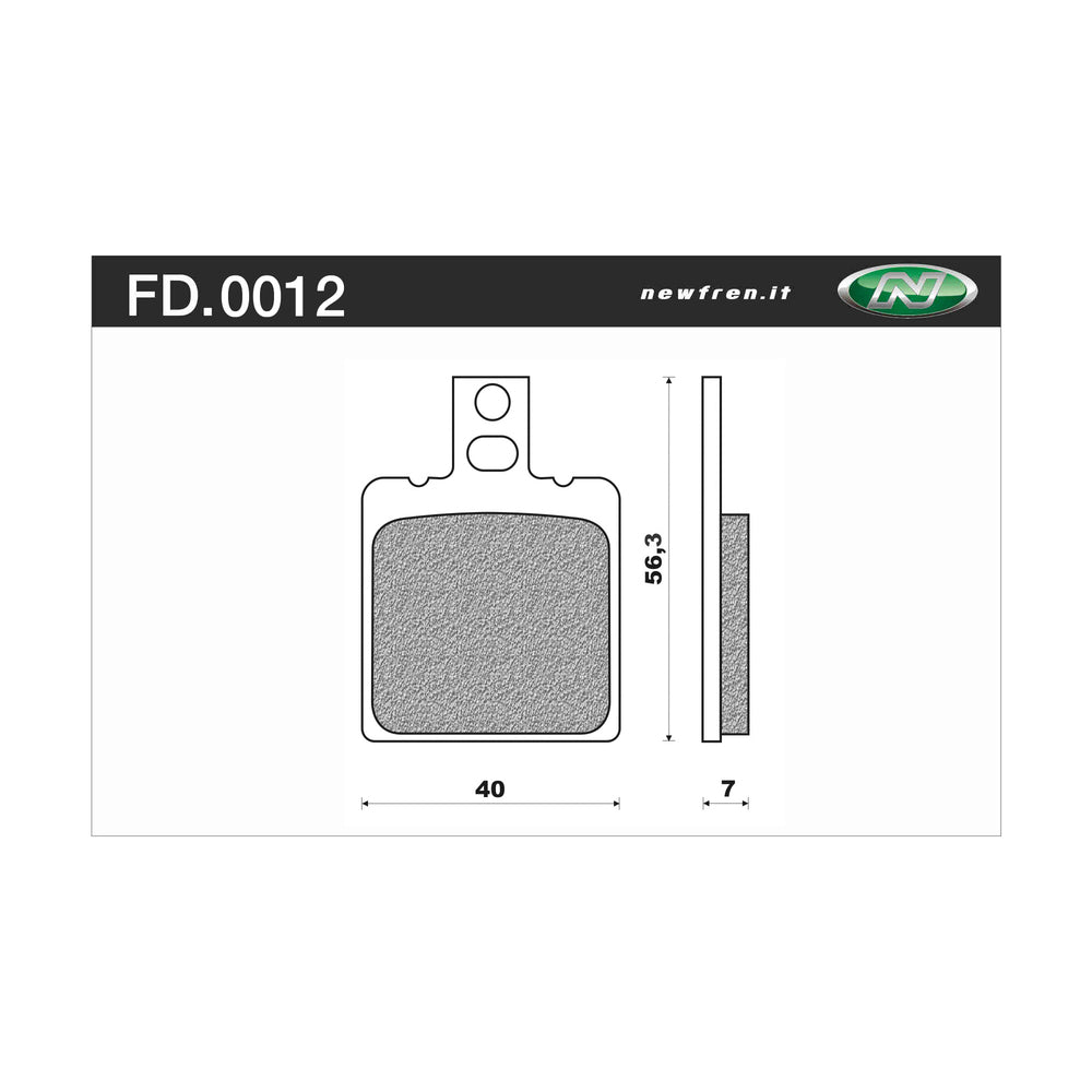 New NEWFREN Rear Brake Pad - Touring Sintered For CAGIVA 1-FD0012-TS