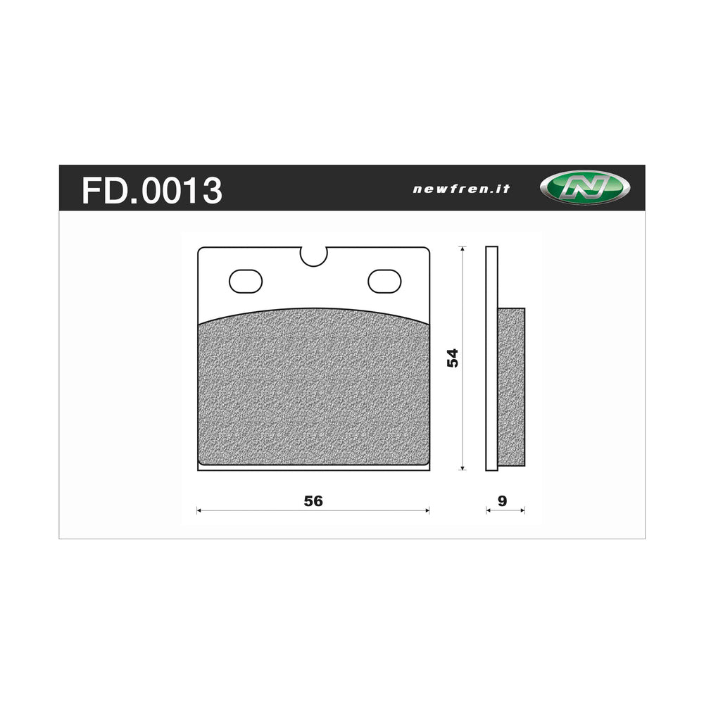 New NEWFREN Rear Brake Pad - Touring Organic For MOTO GUZZI 1-FD0013-BT