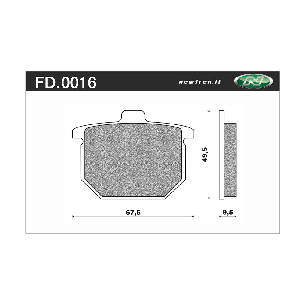 New NEWFREN Rear Brake Pad - Touring Organic For HONDA 1-FD0016-BT