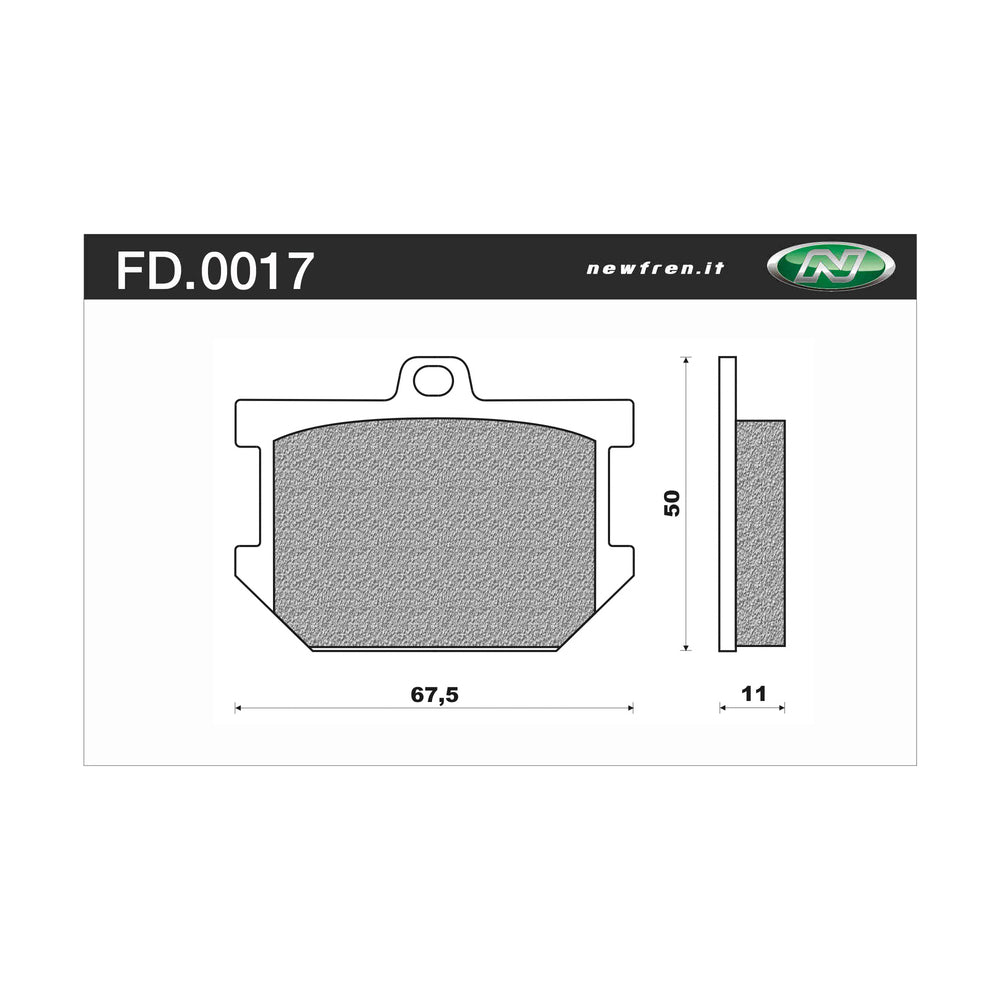 New NEWFREN Rear Brake Pad - Touring Organic For YAMAHA 1-FD0017-BT