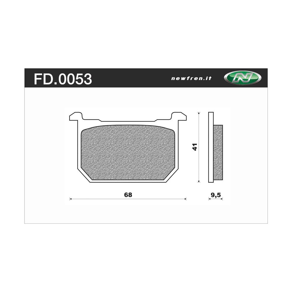New NEWFREN Rear Brake Pad - Touring Organic For KAWASAKI 1-FD0053-BT