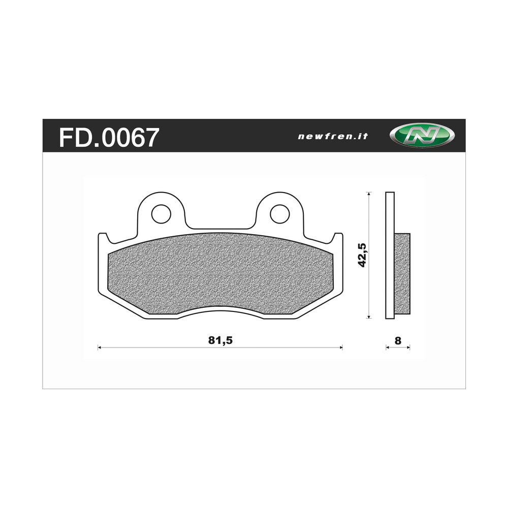 New NEWFREN Dirt Sintered Brake Pad - Front For HONDA 1-FD0067-SD
